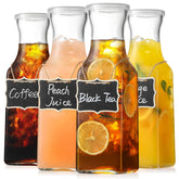 NETANY four-square glass carafes with lids for fresh serving.