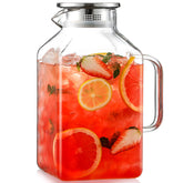 NETANY square pitcher with lid and spout for organized fridge storage and smooth pouring.