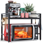 NETEL Expandable Microwave Stand with two tiers keeps appliances neatly organized.