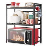NETEL expandable microwave stand main view shows space-saving kitchen organization