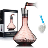 YouYah Wine Decanter Set bottle pour shows elegant design and quick aeration for richer aroma