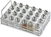 New Star Glass Cube mini shaker with silver finish for elegant table settings
