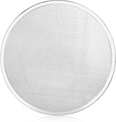 New Star Foodservice pizza baking screen 16 inch front view highlighting rugged aluminum construction for daily use