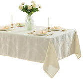 Newbridge Barcelona tablecloth on a full dining table for elegant gatherings.