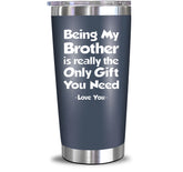 NewEleven brother tumbler navy close-up shows durable stainless steel for everyday use