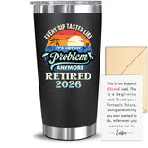 NewEleven retirement tumbler 20oz for hot coffee on the go.