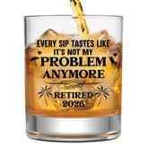NewEleven retirement whiskey glass with a sleek front view for celebrations.