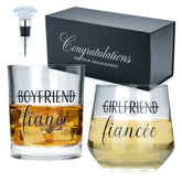Newlywoo engagement whiskey glass for toasts and celebrations