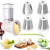 NewSETS cheese grater attachment for KitchenAid enables quick cheese grating.
