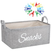 Newtay burlap grey snack basket for tidy pantry storage and easy access