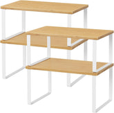 NEX bamboo kitchen shelf low demonstrates compact storage for spices and small jars.