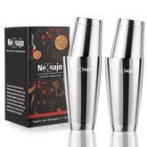 Nexsujo Boston Shaker Set 18oz and 28oz side-by-side for precise shaking