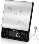 NEXT-SHINE kitchen scale on a large stainless platform, ideal for bulky ingredients.
