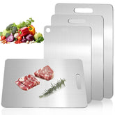 NGWDBA Katuchef titanium cutting board set, top view, durable and easy-clean.