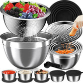 Nicdiet mixing bowls with lids – front view, versatile prep and storage