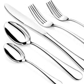Nice Kitchen 60-piece silverware set for 12 with mirror-polished finish for formal dining.