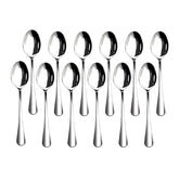 Nice Kitchen 12-piece teaspoons set with mirror polish for elegant table setting.