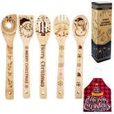 NICERINC bamboo non-slotted spoon for stirring and serving, safe on nonstick pots