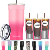 Niceyos universal iced coffee sleeve with 3-in-1 design fits multiple cup sizes and stays cold