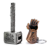 Nidavellir hammer-shaped bottle opener with magnetic back for easy storage.