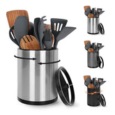Nigelia extra-large utensil holder with 360° rotation for easy tool access.