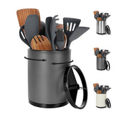 Nigelia 360° rotating utensil holder top view offers quick access to tools.