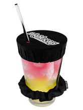 Nightcap drink-cover scrunchie with hidden pocket for easy access