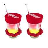 Nightcap original drink cover scrunchie maroon worn on the wrist for discreet beverage protection