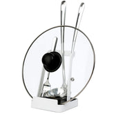 NiHome pot lid holder keeps lids organized and off the counter.