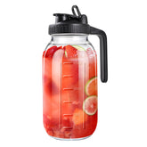 NIJIALGEXPY 64oz glass pitcher with lid, clear and inviting for beverages