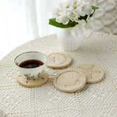 NIKKY HOME Beach Coaster round with starfish design protects surfaces from moisture