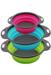 Niklye Ultimate Kitchen Strainers 10in drain: quick pasta draining and compact storage.