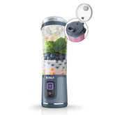 Ninja Blast portable blender denim blue base powering cordless blending anywhere.