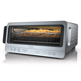 Ninja Flip Toaster Oven front view shows compact, space-saving design.