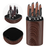 Ninonly universal knife block without knives, 3-in-1 design for tidy, space-saving kitchen organization.
