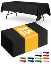 Niuara black plastic tablecloth on a 6 ft table for a clean event