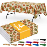 Niuara Fall Maple 54x108 tablecloth on a 6ft rectangle table for gatherings.