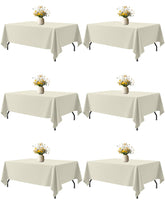 Niuara Ivory rectangle tablecloth 60x102 inches on a 5ft table.