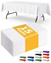 Niuara rectangle tablecloth on a 6ft table provides clean white coverage.