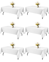 Niuara white rectangle tablecloth flatlay showing wrinkle-resistant fabric for events