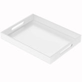 NIUBEE acrylic serving tray top view with white finish and convenient handles for easy serving