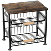 NiuYichee 3-layer pull-out metal basket on counter for easy fruit access and organized prep space