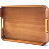 NLHL Acacia Wood Serving Tray top view highlights warm grain and sturdy construction.