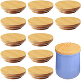NLKACSY bamboo lid for La Fermiere 4.9 oz jars seals tightly and protects contents.