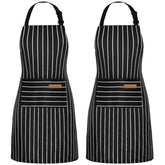 NLUS 2 pack cooking apron front view with pockets provides everyday kitchen protection