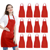 NOBONDO 12-pack red bib apron ensemble with versatile kitchen coverage.