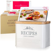 Noonberry recipe box in Magnolia cream finish for timeless kitchen organization