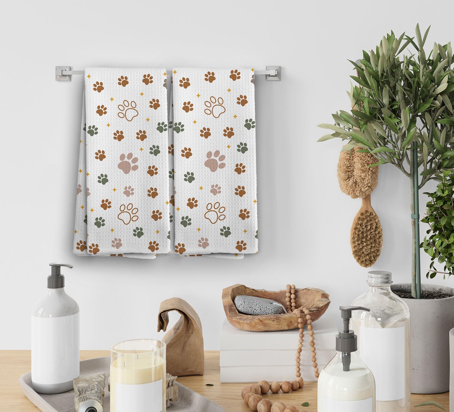 NOQL dog paws towels are soft on skin and ideal for gentle dish drying.