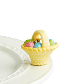 Nora Fleming A Tisket A Tasket A214 basket with eggs, hand-painted ceramic spring decor.