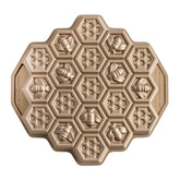Nordic Ware Honeycomb Pull-Apart Pan exterior in toffee finish highlights premium craftsmanship for show-stopping bakes.